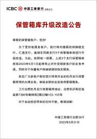 中國工商銀行合肥分行 保管箱庫升級改造公告 