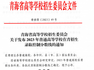 青海省2023高考分數線公布：本科一段文史類406，理工類330