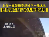 上海一高架橋上突然掉落一堆木頭？警方：砸傷2人，涉事司機(jī)已被控制