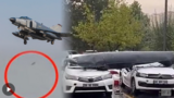 土耳其一美制战机油箱空中脱落 三车被砸