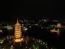 组图｜航拍潜山雪湖公园夜景