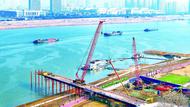 蚌埠：延安路淮河大橋棧橋建設(shè)進(jìn)展迅速