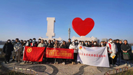 鼓樓街道月亮島社區開展大學生寒假志愿毅行徒步活動