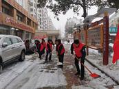 裕安區平橋鄉平安社區干群齊心除雪保暢通