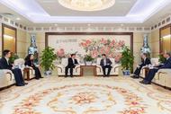 進出口銀行安徽省分行行長蔡俊鋒與工商銀行安徽省分行行長梅霜舉行會談 