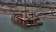 蚌埠延安路淮河大橋主墩首樁順利灌注