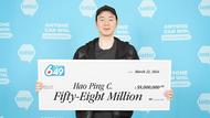 加拿大华人小伙中3亿乐透彩头奖！系该彩票开通线上购买后最大金额