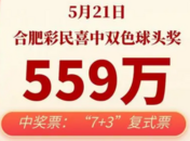 合肥彩民喜中雙色球559萬頭獎(jiǎng)  