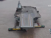 舷號18！我國第三艘航母福建艦今日首次海試