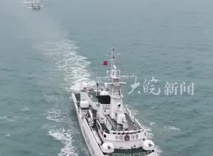 福建海警查扣一艘涉嫌非法捕捞台湾省籍渔船
