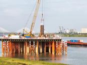 蚌埠延安路淮河大橋主橋北岸樁基完成施工