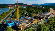 S219青陽蛤蟆嶺至石臺六都段公路改建工程正在緊張施工