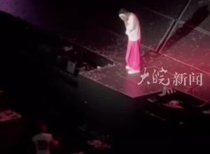 刘德华演唱会现场粉丝突然冲向舞台，被十几个保安抬走