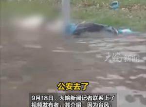 台风过后，徐州一男子街头积水中触电身亡？
当地回应：多部门正调查原因