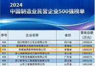 池州一企業(yè)連續(xù)7年上榜中國制造業(yè)民營企業(yè)500強