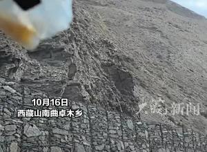 男子西藏自驾途中遇雪豹，相距仅十几米 对视8分钟，雪豹花色与山石完美融合