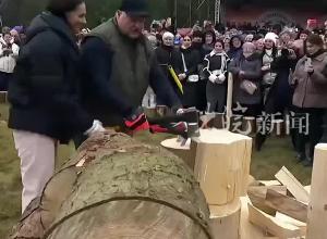卢卡申科出席劈柴比赛传授劈柴技巧，靠实力赢得全场掌声