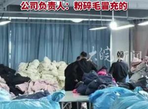 7万余件儿童羽绒服里竟没有“真羽绒”？公司负责人：粉碎毛冒充的