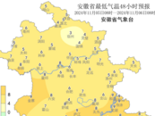 受弱冷空氣持續影響，安徽有降溫和大風過程