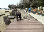 蚌埠龍子湖西公園木棧道修繕工程拉開帷幕