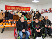 蚌山區雪華鄉（宏業村街道）殘疾人積極參加輪椅式桌式足球隊