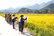 青陽縣：花海寫生 描繪春天