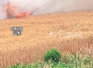 一家三口开收割机路遇麦田起火 丈夫见状开着收割机冲入火海抢收小麦