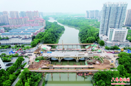 六安五里墩大橋重建工程加緊施工