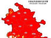 7月5日至6日，安徽大部分地區(qū)高溫健康風險極高