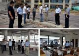 界首一中班子成员调研校园建设项目进度          