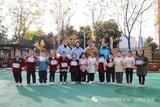 合肥市庐实幼四里河畔园进行了“我们一起打疫苗 一起苗苗苗”主题升旗仪式