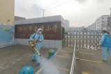 蓝天救援队助力滁州市会峰小学开学消杀工作