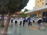 灵璧县第一初级中学举行防震减灾应急演练