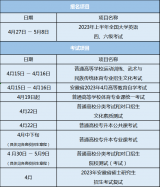 安徽省2023年4月教育招生考试月历公布